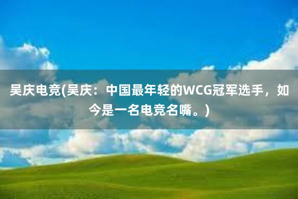 吴庆电竞(吴庆：中国最年轻的WCG冠军选手，如今是一名电竞名嘴。)